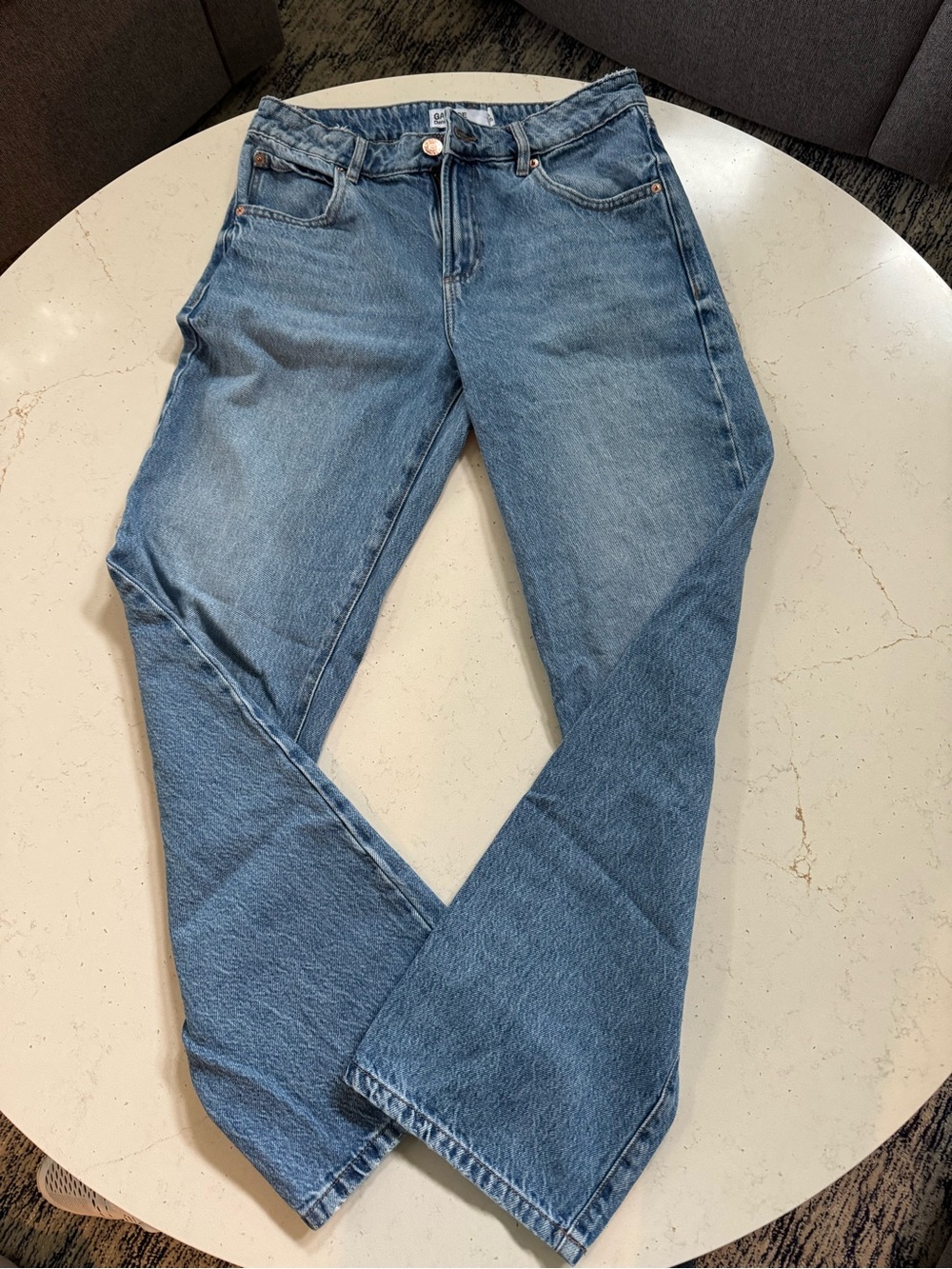 Garage Women's Light Blue Slouchy Straight-Leg Jeans
